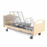 Кровать для лежачих больных с матрасом, регул. высоты, Т/АТ MED-MOS DB-2B электрическая с поворотным креслом в левую сторону (светлое дерево)